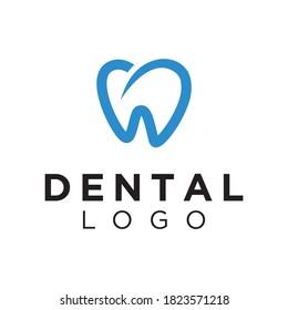 Dental logo concept with abstract D in tooth form 