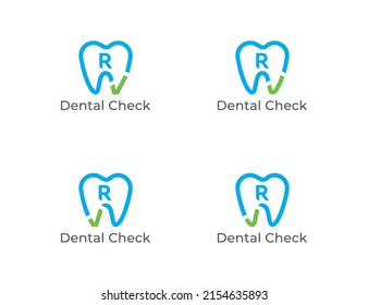 Dental Logo Concept sign icon symbol Design with Letter R. Creative Dentist Logo. Vector illustration logo template