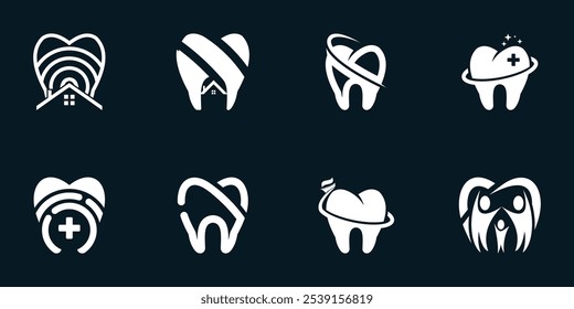 Colección de diseño de logotipo dental con concepto creativo y moderno Vector Premium