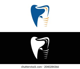 Dental logo design concept vector template.