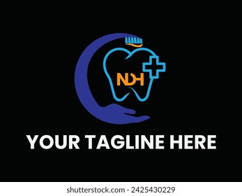 Dental Logo Design. Creative Dentist Logo. Dental Clinic Creative Company Vector Logo and black background.