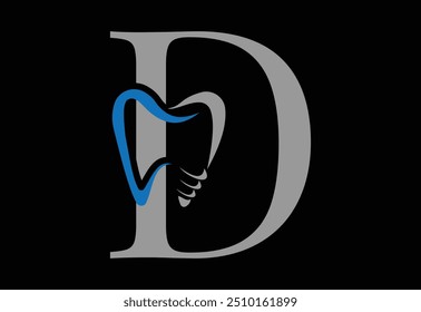 Design de logotipo dentário. Logótipo do dentista com último D.