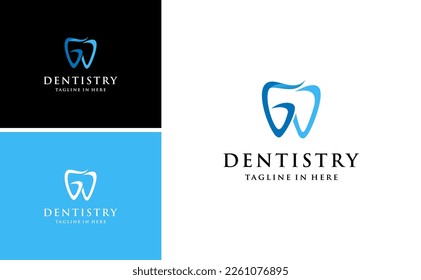 dental logo design idea with letter G vector template