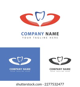 Dental logo design. Keep teeth clean, dental clinic vector sign