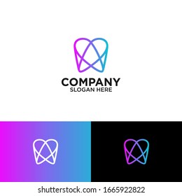 dental logo design with lineart style