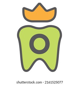 Dental Logo Design On Letter O Crown Symbol. Dental Care Logo Sign, Clinic Tooth King Logo Design With Luxury Vector Template