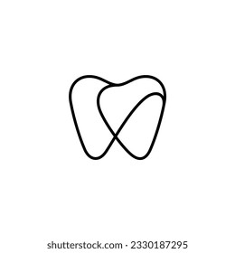 diseño de logotipo dental con estilo de línea simple