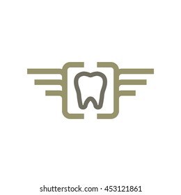 Dental Logo Design.  Stock vector for dentist clinic with abstract tooth.