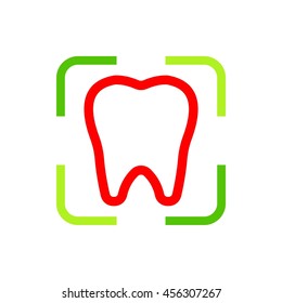 Dental Logo Design.  Stock vector for dentist clinic with abstract tooth.