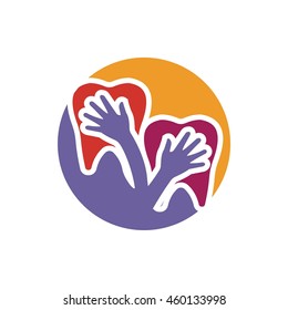 Dental Logo Design. Stock vector for dentist clinic with abstract tooth.