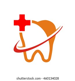 Dental Logo Design. Stock vector for dentist clinic with abstract tooth.