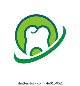 Dental Logo Design. Stock vector for dentist clinic with abstract tooth.
