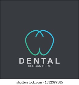 Dental Logo Design template. Icon tooth abstract modern.