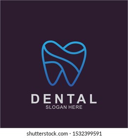 Dental Logo Design template. Icon tooth abstract modern.