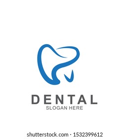 Dental Logo Design template. Icon tooth abstract modern.