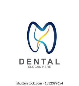 Dental Logo Design template. Icon tooth abstract modern.