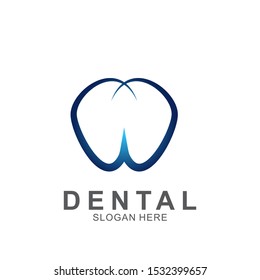 Dental Logo Design template. Icon tooth abstract modern.