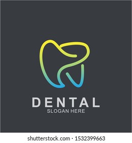Dental Logo Design template. Icon tooth abstract modern.