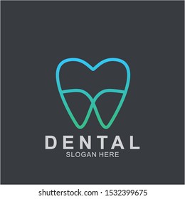 Dental Logo Design template. Icon tooth abstract modern.