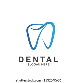 Dental Logo Design template. Icon tooth abstract modern.