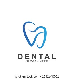 Dental Logo Design template. Icon tooth abstract modern.