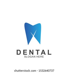 Dental Logo Design template. Icon tooth abstract modern.