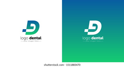 Dental logo design template. letter d creative symbol. Dental clinic vector icon.