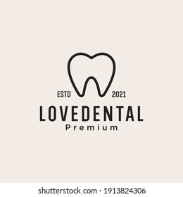 Dental Logo Design template with line art Icon tooth abstract