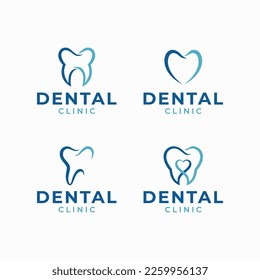 Dental logo design template set