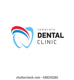 Dental logo design template, tooth silhouette icon vector symbol 