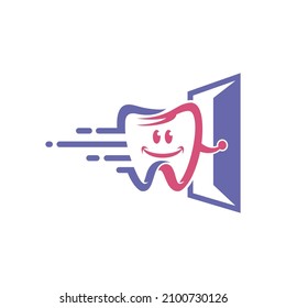 Dental logo design template vector. Editable funny dental icon for tooth home care logos and symbols ideas