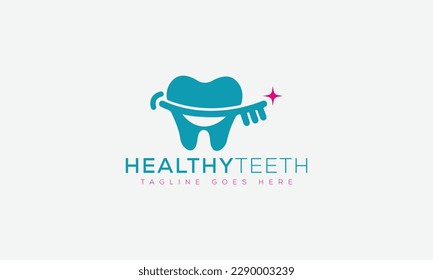 Elemento de promoción de marca gráfica vectorial de plantilla de diseño de logotipo dental.