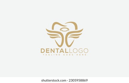 Elemento de promoción de marca gráfica vectorial de plantilla de diseño de logotipo dental.
