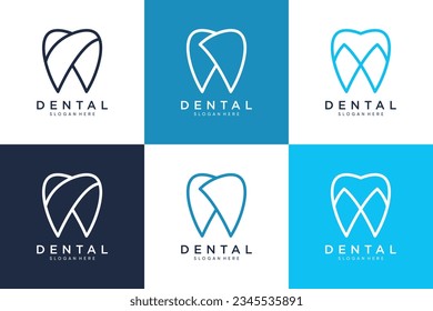 Dental logo design template vector illustration with creative idea
