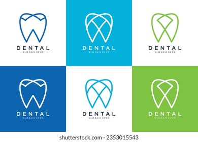 Dental logo design template vector illustration with creative idea