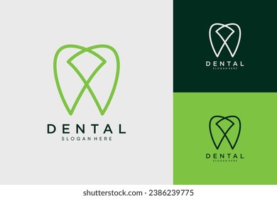 Dental logo design template vector illustration with creative idea