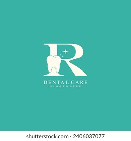 Dental logo design vector dental care clinic logo template with letter concept vector illustration
