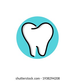 Dental logo design vector cartoon illustration