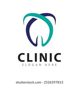 Ilustración vectorial de diseño de logotipo dental