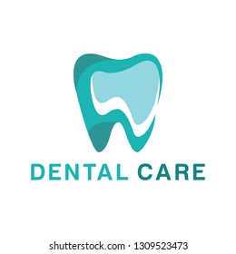 Dental logo design vector template with flat line tooth Concept style. symbol and Icon Dental care for hospital, doctor, clinic, and health. Company and Business.