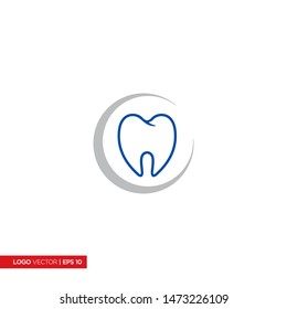 Dental Logo design vector template linear style. Dental clinic concept icon.