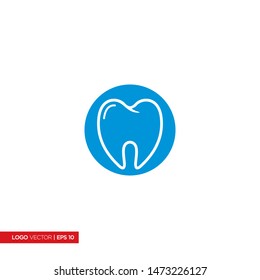 Dental Logo design vector template linear style. Dental clinic concept icon.