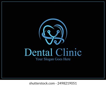 Dental-Logo Design Vektor-Vorlage, kreative Vektor Zahnarzt Logo Design Zahnklinik-Logo