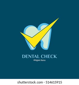 Dental Logo design vector template flat  style. Dental clinic Logotype concept icon.