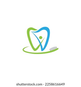 Dentales Logo-Design, weißer Hintergrund, Vorlage, Vektorsymbol