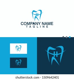 Dental Logo Design.Creative Dentist Logo. Dental Clinic Creative Company Vector Logo. tooth and business card design template for dental clinic.