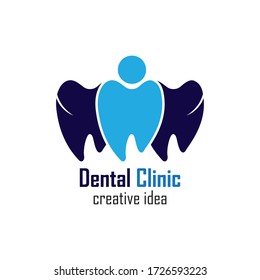 Dental Logo Design.Creative Dentist Logo. Dental Clinic Creative Company Vector Logo.

