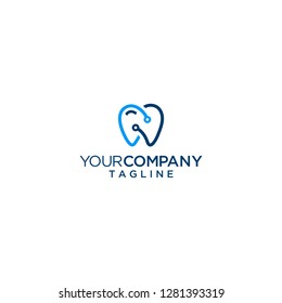 dental logo digital technology vector icon
