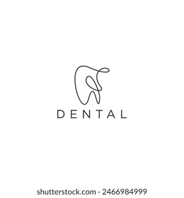 Logo Dental, Elegant Luxury con líneas de arte simples.