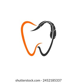 Logotipo dental con concepto de pluma